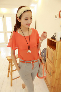 2013 spring ruffle poncho chiffon shirt fashion strapless chiffon top