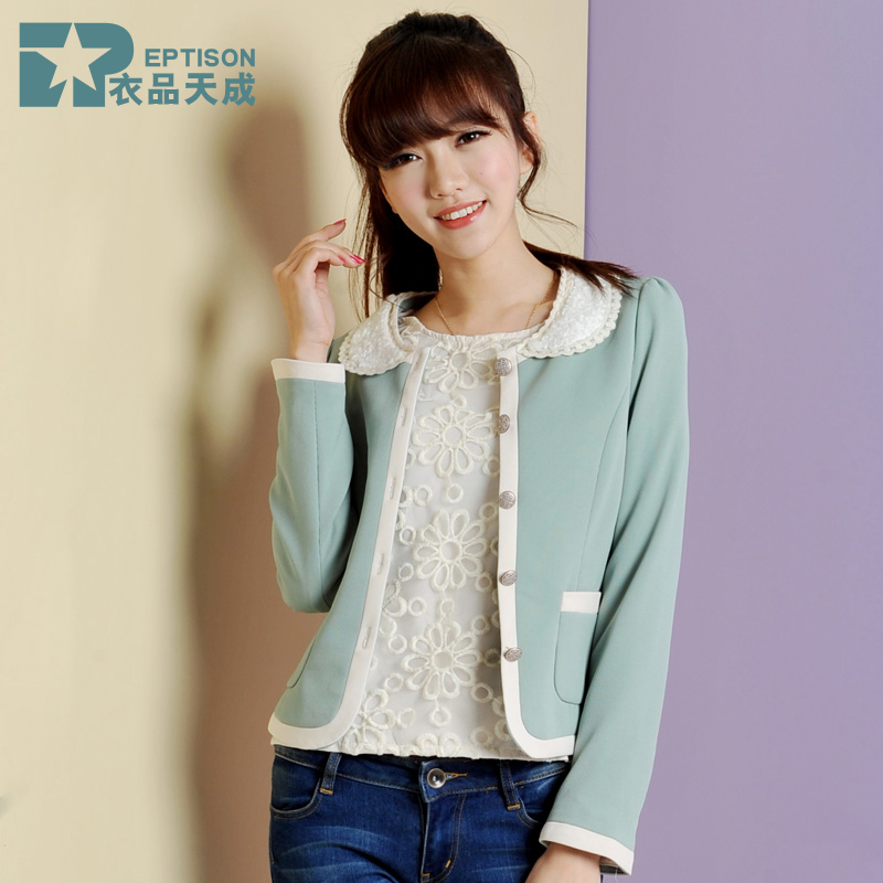 2013 spring short jacket lace peter pan collar women's outerwear short design x050