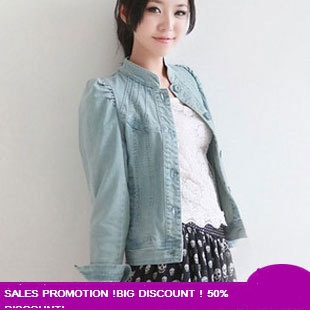 2013 spring short jacket women stand collar thin denim outerwear short design jacket
