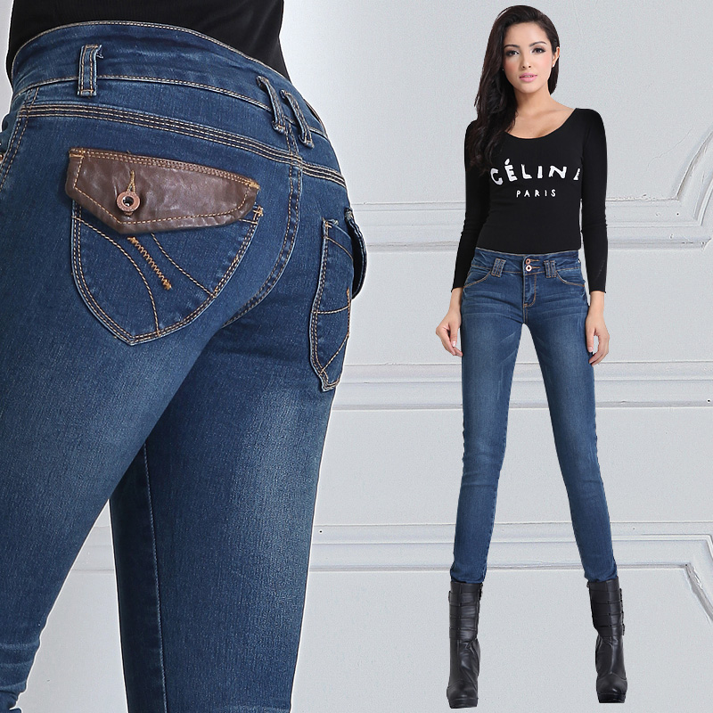 2013 Spring skinny jeans female skinny pants slim pencil pants elastic women boot cut jeans fashion free shipping