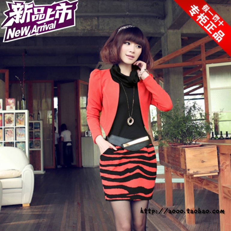 2013 spring sleeveless one-piece dress heap turtleneck fzl108 twinset belt