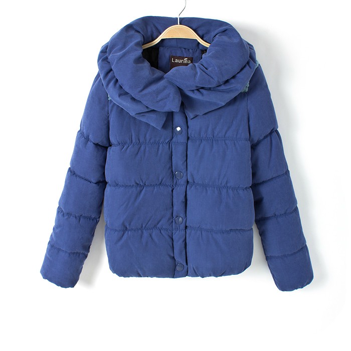 2013 spring slim all-match short design double layer collar wadded jacket women's thickening with a hood wadded jacket outerwear