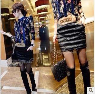 2013 spring slim hip leather skirt medium skirt basic skirt bust skirt