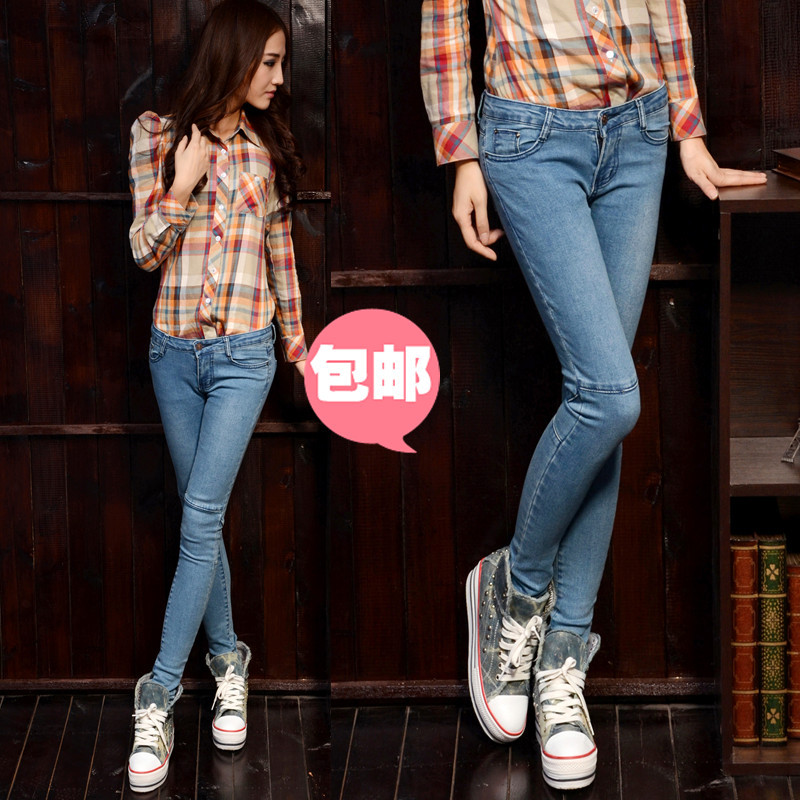 2013 spring slim jeans female skinny pants pencil pants long trousers denim