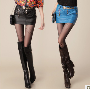 2013 spring slim PU short skirt zipper bag water washed leather short skirt bust skirt leather skirt