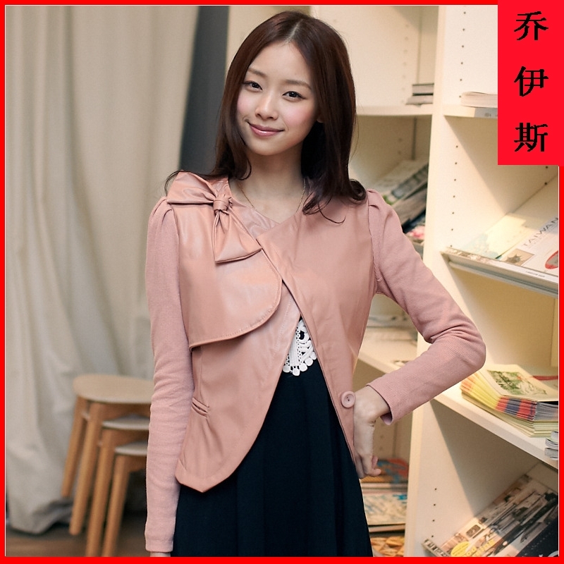 2013 spring slim water wash leather clothing new arrival patchwork coat leather clothing x6001