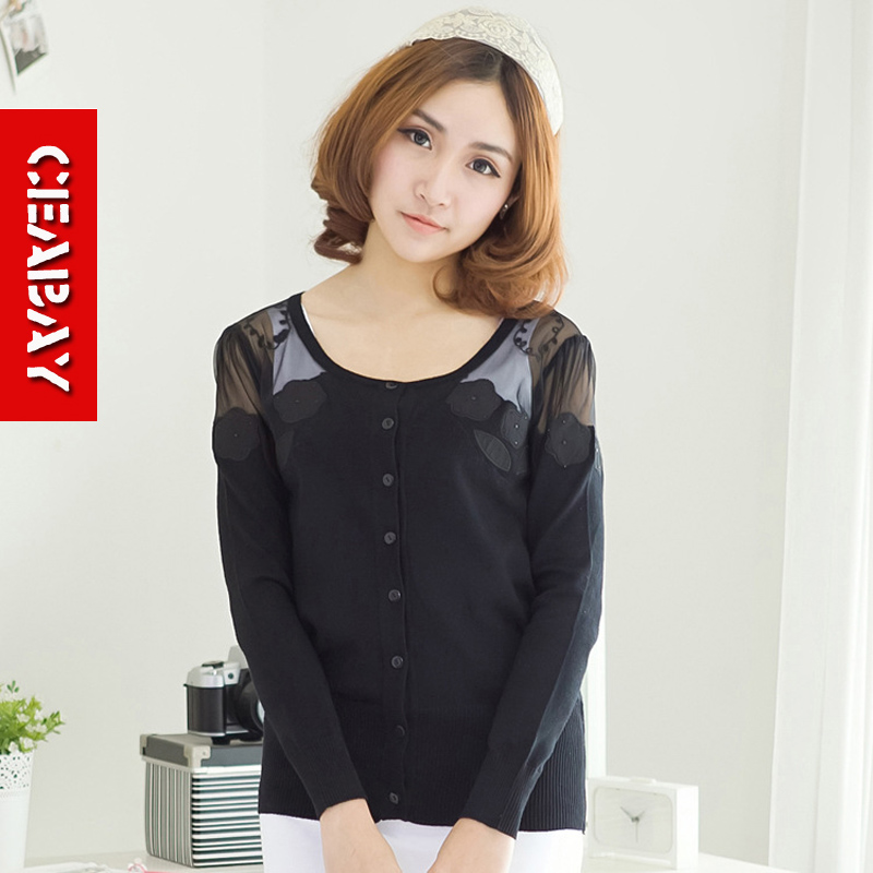 2013 spring small fresh empty thread flower cardigan sweater coat sunscreen air conditioning shirt
