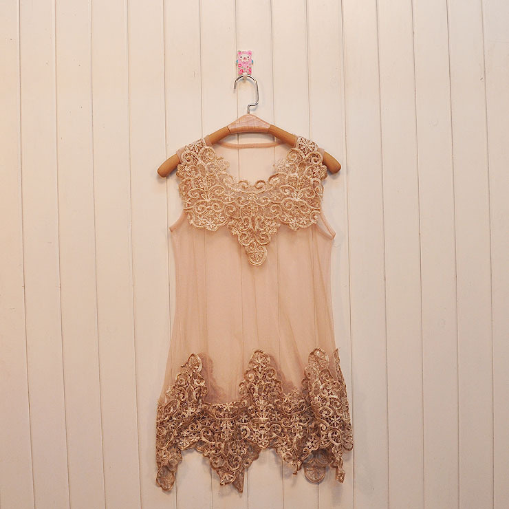 2013 spring summer fashion lace crochet patchwork tank  ladies'  dress  yarn skirt transparent taste  sexy dress.free shipping