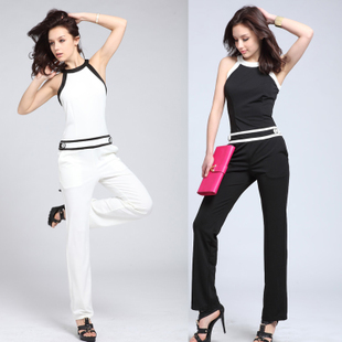 2013 Spring summer the brand new Jumpsuit for women,Luxury slim thin Siamese trousers casual black white Strapless Jumpsuit
