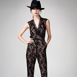 2013 Spring summer the brand new Jumpsuit for women,Slim thin temperament fashion Sleeveless lace jumpsuit