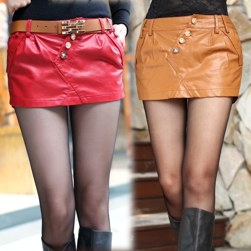 2013 spring summer women's fashion all-match PU skirt skorts leather bust skirt short skirt c5016 free shipping
