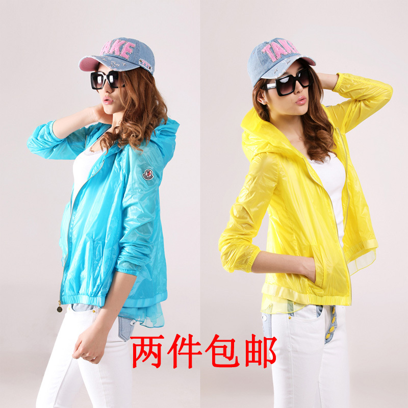 2013 spring sun protection clothing long-sleeve transparent anti-uv sun protection clothing autumn sun trench hooded