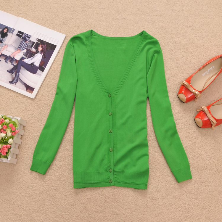 2013 spring sweater female cardigan slim V-neck small cardigan sweet lovely long-sleeve cardigan