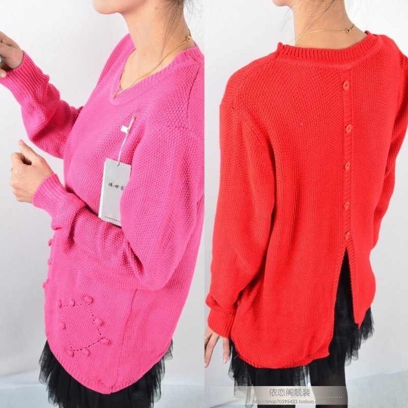 2013 spring sweet women's loose sweater plus size sweater (WC005)