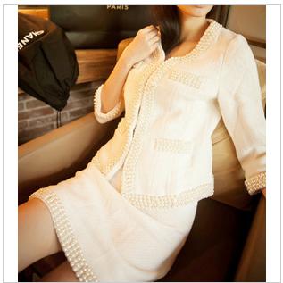 2013 spring the trend of the sweet elegant pearl luxury slim all-match outerwear short skirt fashion women's