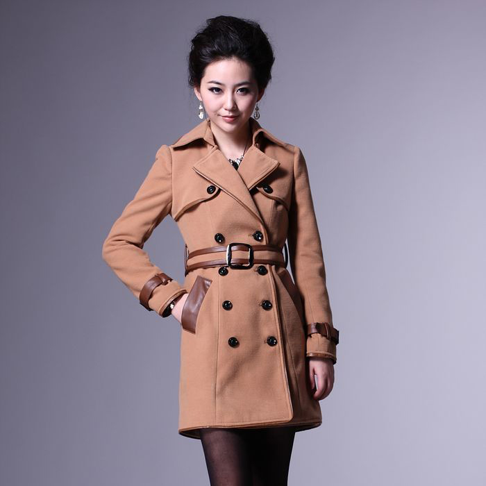 2013 spring thickening edition packet leather buckle belt trench outerwear