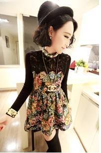 2013 spring vintage stand collar vest one-piece dress