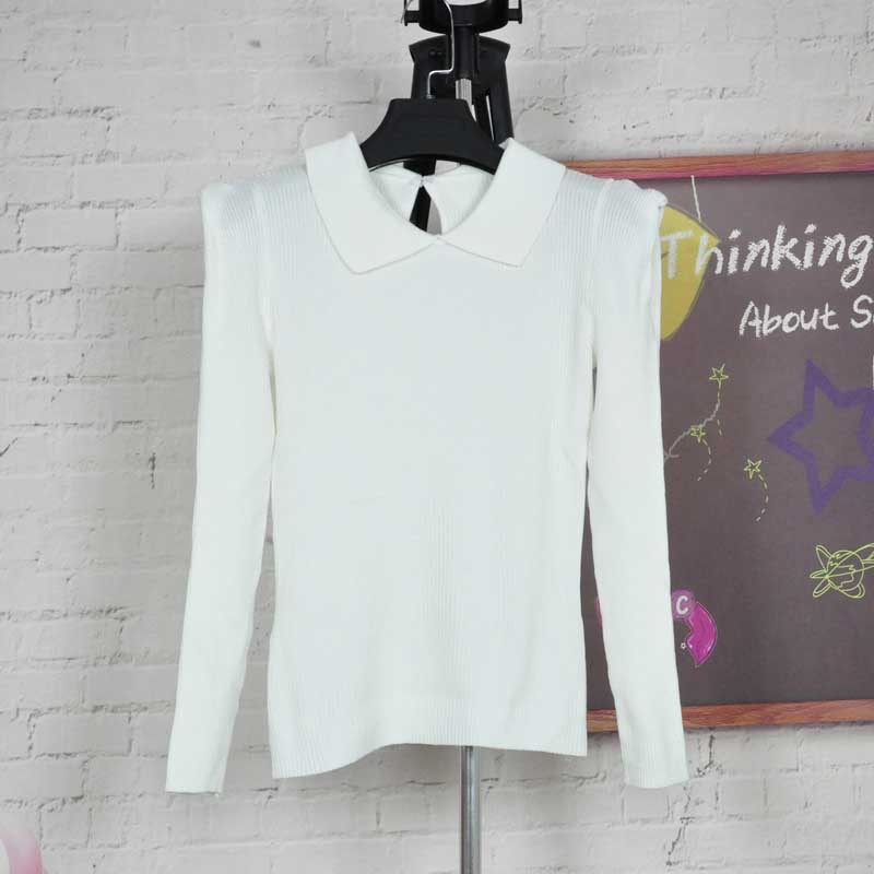 2013 spring vivi3 pullover turn-down collar rib knitting sweater