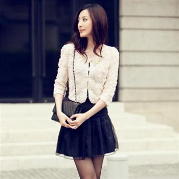 2013 spring women outerwear slim three quarter sleeve short coat cardigan Women design