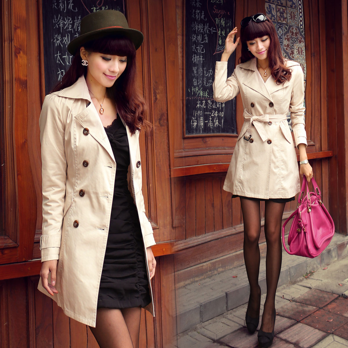 2013 spring women's 0825 double breasted trench belt l