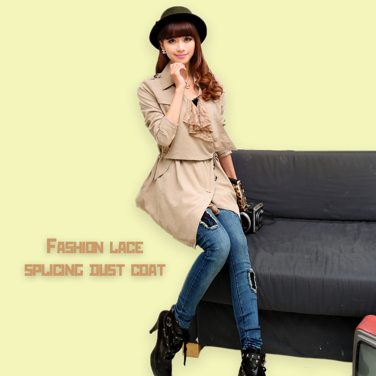 2013 spring women's 0827 laciness detachable fashion trench belt l