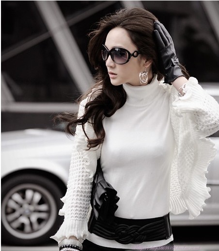 2013 spring women's air conditioning shirt new arrival women's crochet cardigan sweet ruffle hem