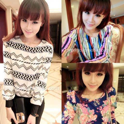 2013 spring women's all-match vintage shoulder pads basic long-sleeve chiffon shirt