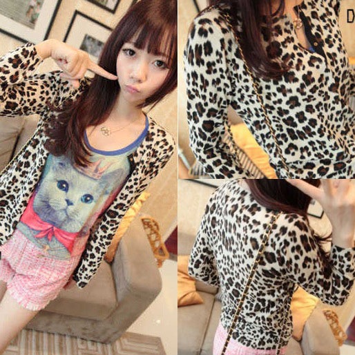 2013 spring women's clothes excellent savager sexy leopard print elegant cardigan