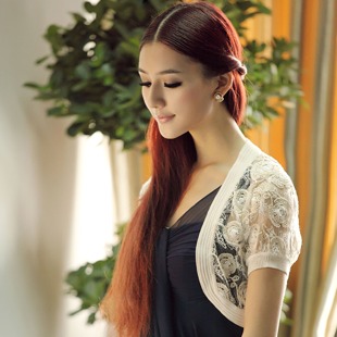 2013 spring women's cutout shrug european version of the rose small cape thin small cardigan short Free Shipping