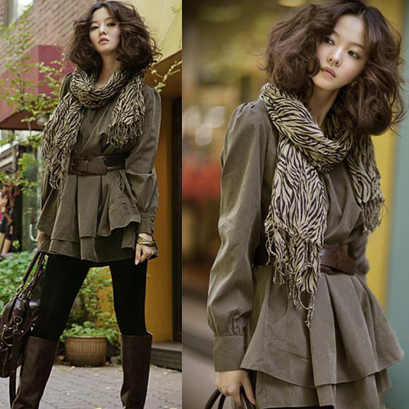 2013 spring women's faux leather velvet casual o-neck puff long-sleeve belt one-piece dress k2076