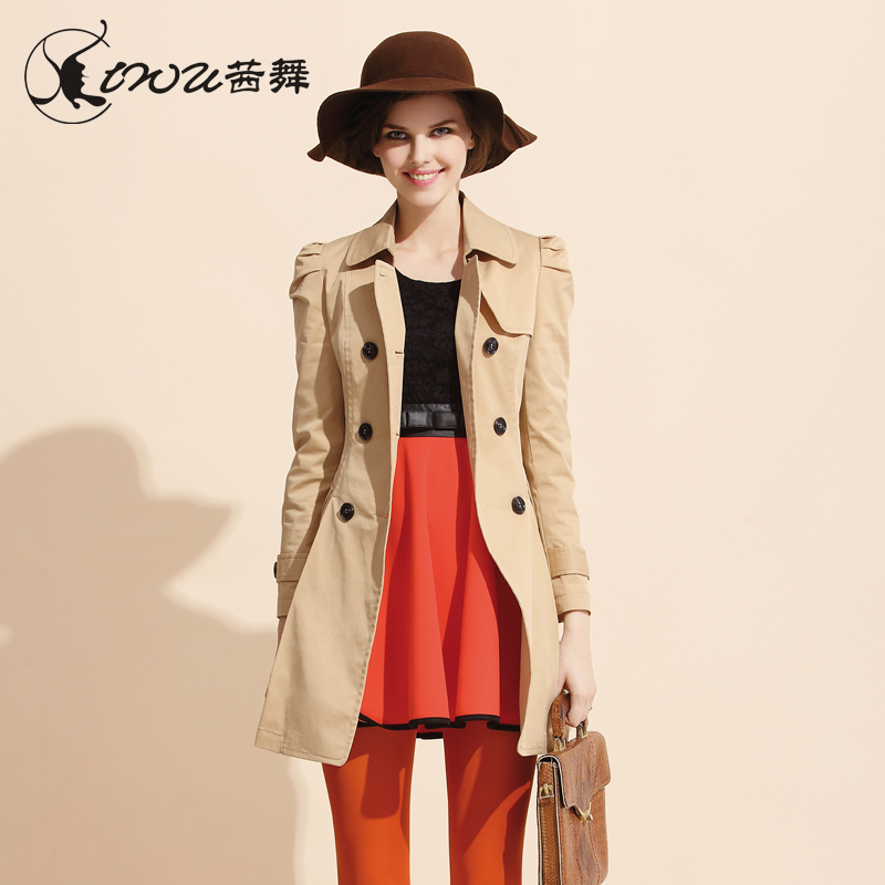 2013 spring women's formal ol slim medium-long trench female outerwear