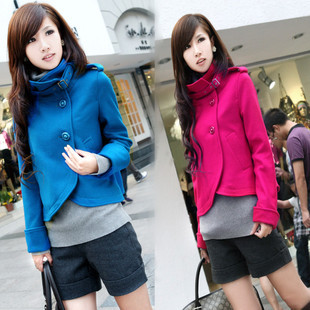 2013 spring women's long-sleeve short jacket fashion slim  turtleneck   women's short  coat free shipping