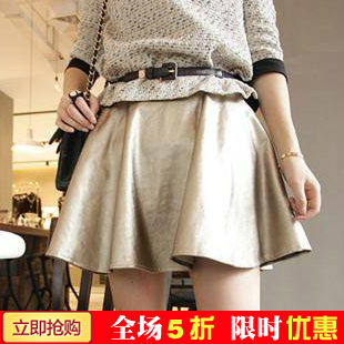 2013 spring women's new arrival bag pleated skirt bust skirt basic leather skirt