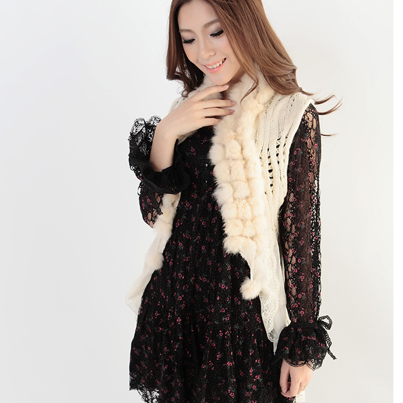 2013 spring women's new arrival fur ball vest sweater my206