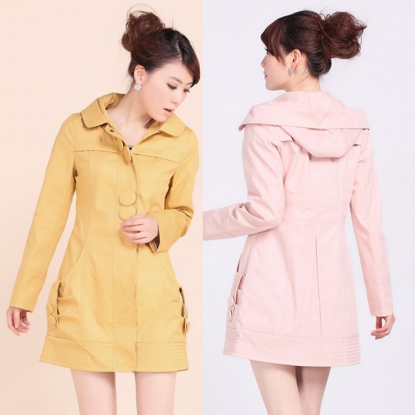 2013 spring women's new arrival medium-long long-sleeve hooded trench outerwear