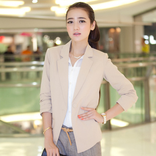 2013 spring women's one button plus size blazer slim small suit jacket of oilfilled female