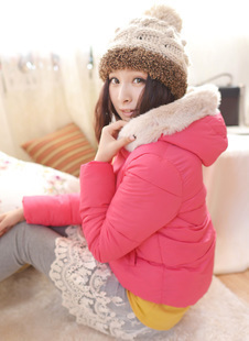 2013 spring women's plus size with a hood slim thermal small cotton-padded jacket wadded jacket outerwear lace cotton-padded LDX