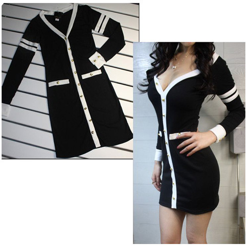 2013 spring women's sexy uniform ol slim tight hip miniskirt slim one-piece dress