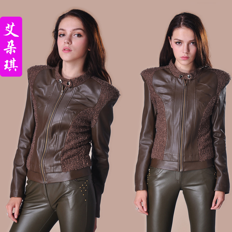 2013 spring women's short fashion jacket fashion slim leather coat PU motorcycle shorts leather clothing