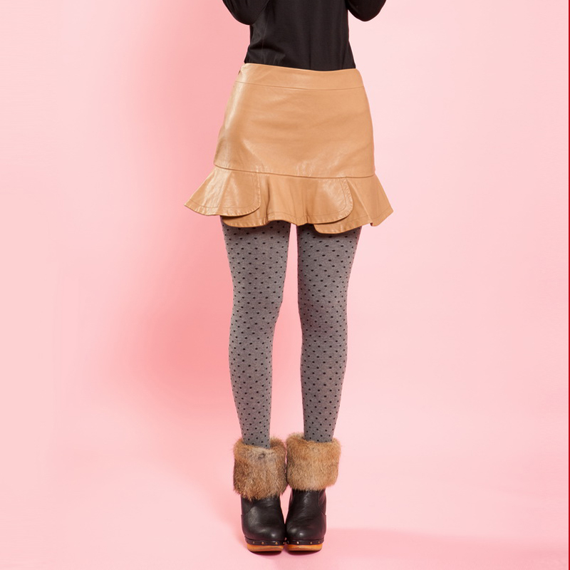 2013 spring women's slim leather skirt bust skirt slim hip skirt ruffle short skirt