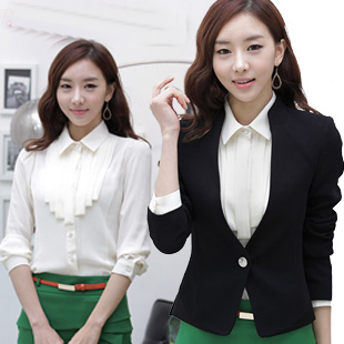 2013 spring women's slim ol slim blazer professional skirt work wear piece set