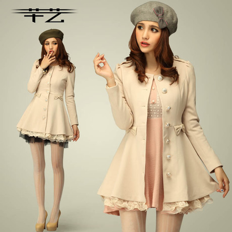 2013 spring women's sweet gentlewomen slim trench princess outerwear female spring and autumn new arrival