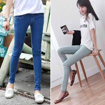 2013 spring women's tight elastic jeans skinny pants pencil pants slim all-match trousers