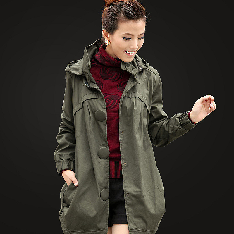 2013 spring women's trench loose spring and autumn trench female outerwear plus size spring outerwear mm trench