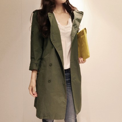 2013 spring women's trench slim spring and autumn outerwear medium-long casual women's