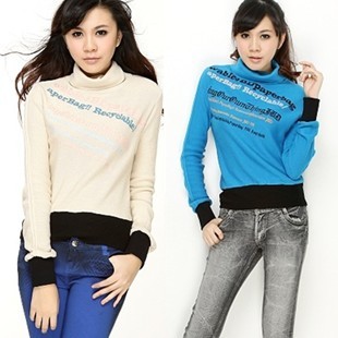 2013 spring women's turtleneck long-sleeve autumn and winter basic shirt sweater t-shirt clothes free shipping