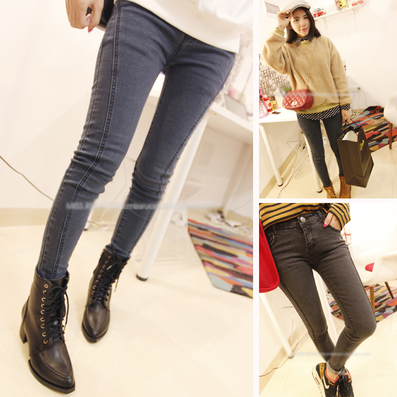 2013 spring women's vintage blue slim pencil fashion tight skinny pants denim trousers