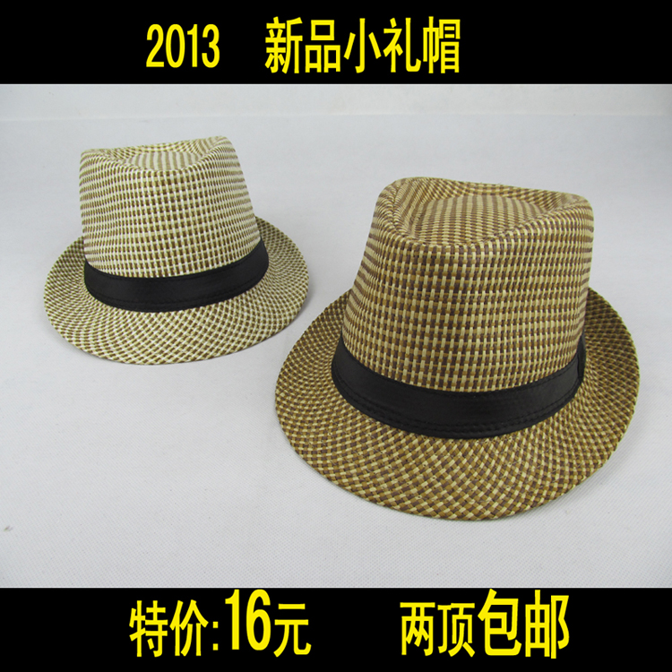 2013 strawhat fedoras beach cap british style fashion male women's all-match small fedoras jazz hat