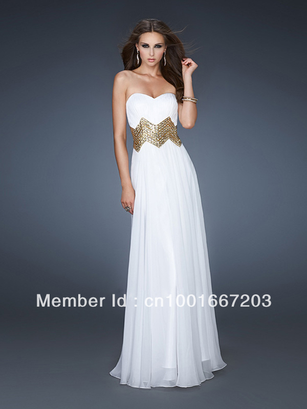 2013 Style A-line Sweetheart  Paillette Sleeveless Floor-length Chiffon Prom Dresses / Evening Dresses (XZ01889)