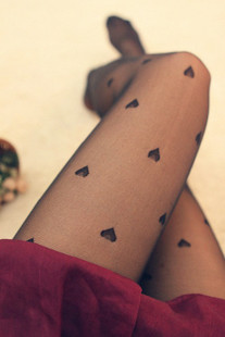 2013 Summer All-match Heart Love Thin Panty Stockings Silk Sexy Transparent Black Tight Pantyhose